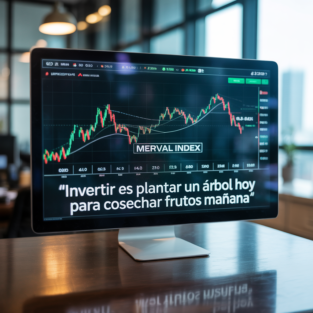Pantalla de mercado de valores con datos de Argentina